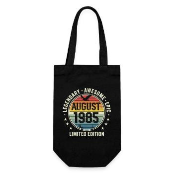 Legendäres Retro-Vintage-Jubiläum im August 1985 - Geschenkbeutel für Flaschen - Schwarz - Vorne