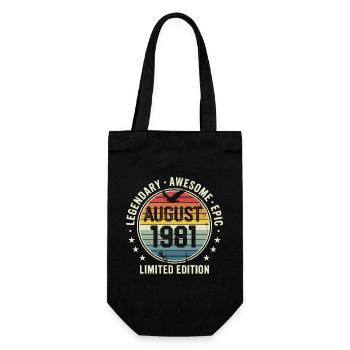 Legendäres Retro-Vintage-Jubiläum im August 1981 - Geschenkbeutel für Flaschen - Schwarz - Vorne