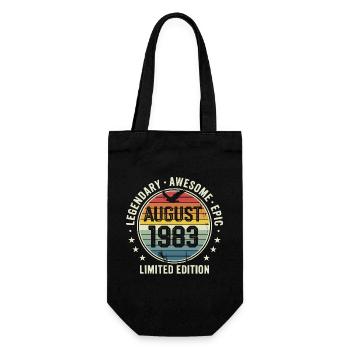 Legendäres Retro-Vintage-Jubiläum im August 1983 - Geschenkbeutel für Flaschen - Schwarz - Vorne