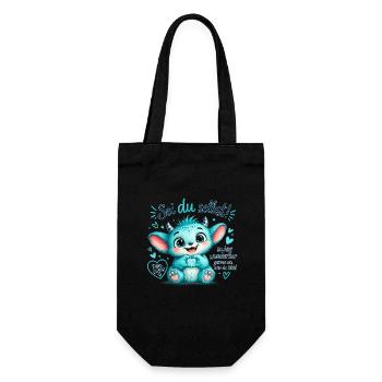 Sei du selbst Lumi Mutmachmonster - Geschenkbeutel für Flaschen - Schwarz - Vorne
