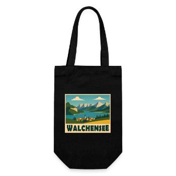 Walchensee Minimal - Gift Bag for Bottles - black - Front
