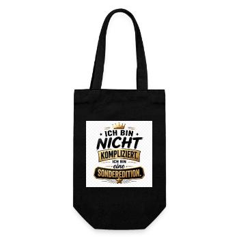 Ich bin nicht kompliziert, ich bin eine Sonderedit - Geschenkbeutel für Flaschen - Schwarz - Vorne