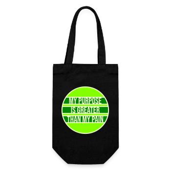 Mon but est plus grand que ma douleur, ce qui signifie le logo des guillemets - Sac à bouteille - noir - Devant