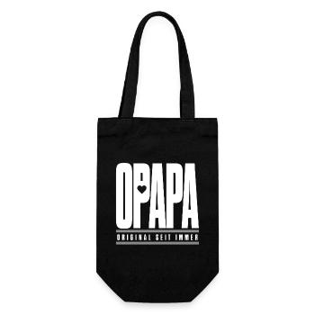 Opapa Original Seit Immer – Opa Familien Spruch - Geschenkbeutel für Flaschen - Schwarz - Vorne