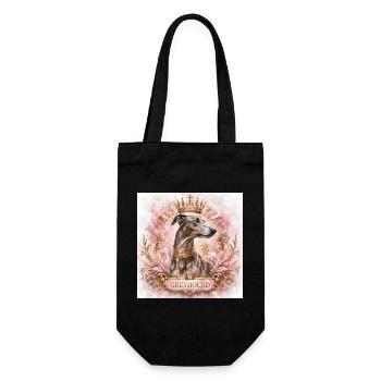 Royal Greyhound Portrait with Crown - Gift Bag for Bottles - black - Front