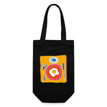 Colorful Fried Egg – Pop Illustration - Gift Bag for Bottles - black - Front