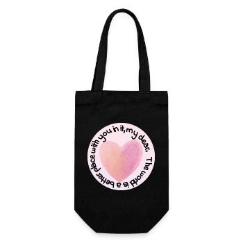 Pastel Heart Love - Gift Bag for Bottles - black - Front