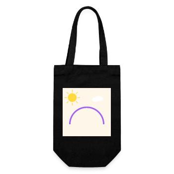 Purple bow in minimal sun - Gift Bag for Bottles - black - Front