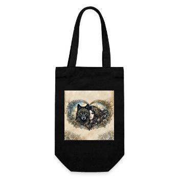 Clockwork Wolf's Heart - Gift Bag for Bottles - black - Front