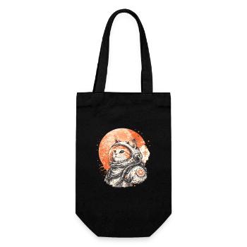 Astronauts Cat in Space – Japanese Retro - Gift Bag for Bottles - black - Front