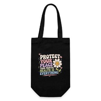 Protect Your Peace: Health Is Everything - Gift Bag for Bottles - black - Front
