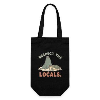 Respect The Locals Seal Turtle Retro - Gift Bag for Bottles - black - Front