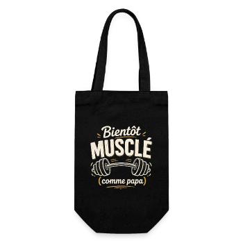 bientôt musclé comme papa gym musculation - Sac à bouteille - noir - Devant