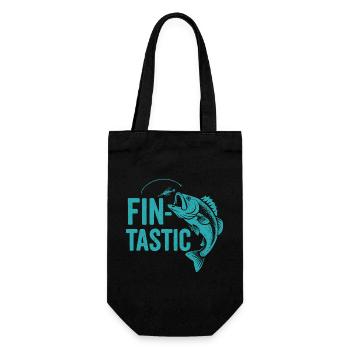 Fin-tastique ! Drôle de pêcheur et design de poisson géant - Sac à bouteille - noir - Devant