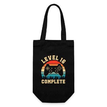 Level 16 complete – Cadeau 16 ans - Sac à bouteille - noir - Devant