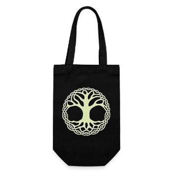 Tree of Life Celtic Knot Circle - Gift Bag for Bottles - black - Front