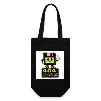 Retro 404 Motivation not found - Gift Bag for Bottles - black - Front
