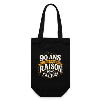 90 ans | Humour Cadeau D’anniversaire 90 ans - Sac à bouteille - noir - Devant