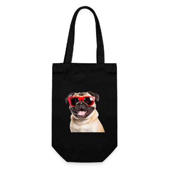 Carlin cool avec des lunettes de soleil rouges - Sac à bouteille - noir - Devant