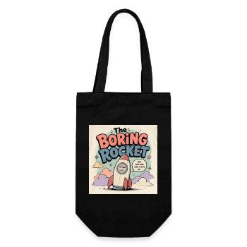 The Boring Rocket - Gift Bag for Bottles - black - Front