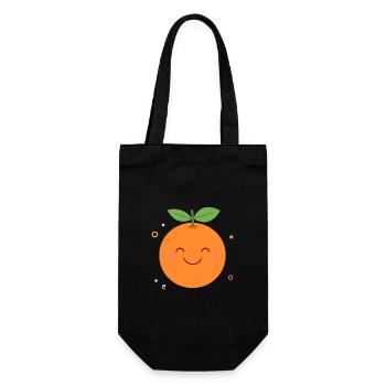 Orange Kawaii Orange – Illustration de fruits sucrés - Sac à bouteille - noir - Devant