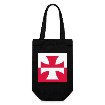 Emblem of the Polish Hussars – white and red symbol - Gift Bag for Bottles - black - Front