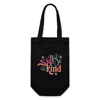 Création florale papillon Be Kind - Sac à bouteille - noir - Devant