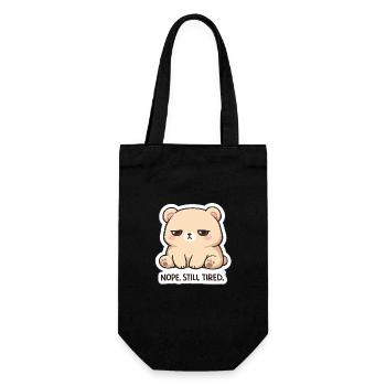 KuschelBär: Nope. Still Tired. - Gift Bag for Bottles - black - Front