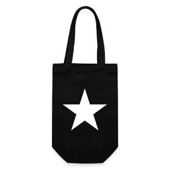 white star, white star - Gift Bag for Bottles - black - Front