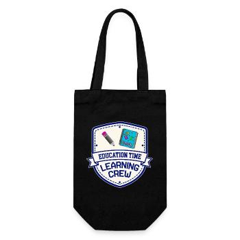 Education Time | Learning Crew Shirt - Gift Bag for Bottles - black - Front