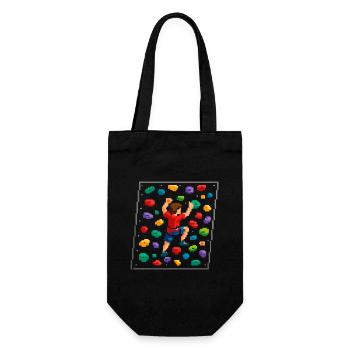 Mur d’escalade rétro pixel art en bloc 8 bits - Sac à bouteille - noir - Devant