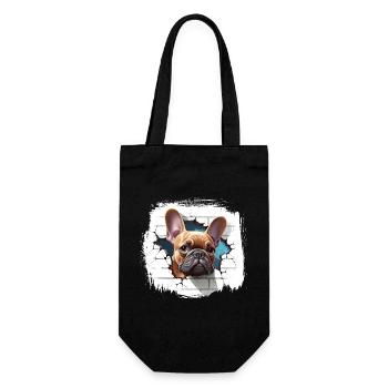 French Bulldog Cartoon - Gift Bag for Bottles - black - Front