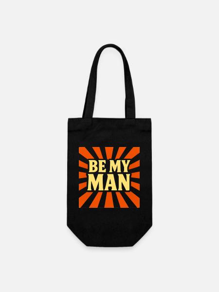 Be My Man T-shirt - Geschenkbeutel für Flaschen - Schwarz