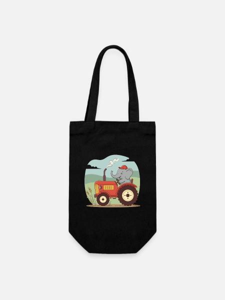 Traktor / Traktor / Traktor - Geschenkbeutel für Flaschen - Schwarz