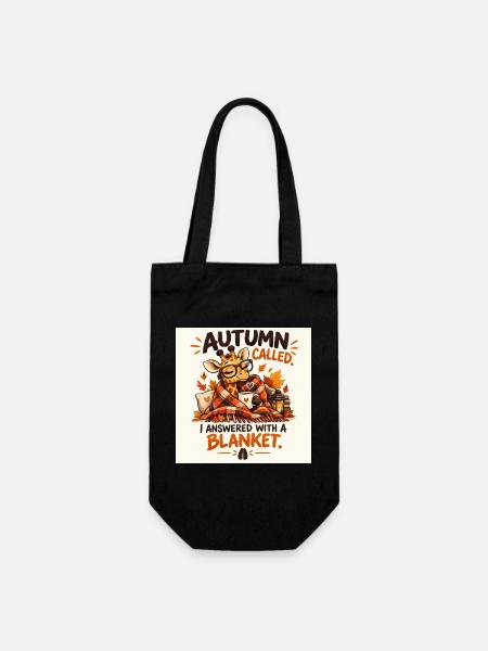 Autumn hat angerufen Ich habe mit einer Decke geantwortet - Geschenkbeutel für Flaschen - Schwarz