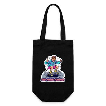 Retro 90er Skater Boy Cartoon-Streetwear-Kunst - Geschenkbeutel für Flaschen - Schwarz - Vorne