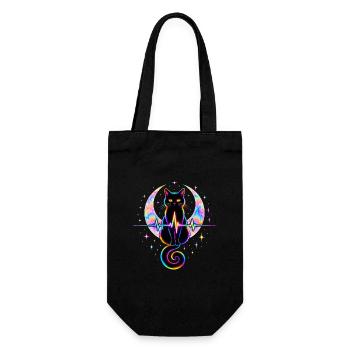 Minimalist Cat Heartbeat - Geschenkbeutel für Flaschen - Schwarz - Vorne