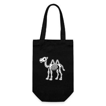 Süßes Skelett Kamel Wüste Dromedar Cartoon Shirt - Geschenkbeutel für Flaschen - Schwarz - Vorne
