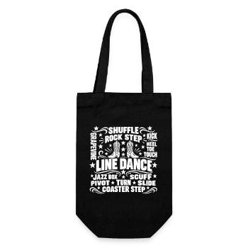 Line Dance Schritte Country Western - Geschenkbeutel für Flaschen - Schwarz - Vorne