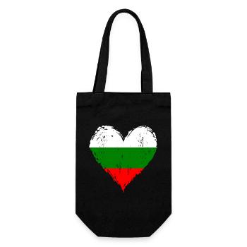 Bulgarien Herzflagge Grunge - Geschenkbeutel für Flaschen - Schwarz - Vorne
