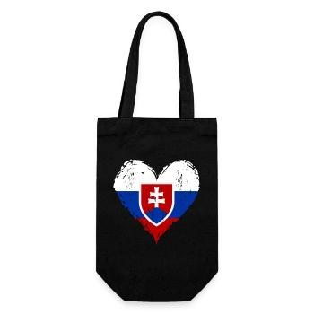 Slowakei Herzflagge Grunge - Geschenkbeutel für Flaschen - Schwarz - Vorne