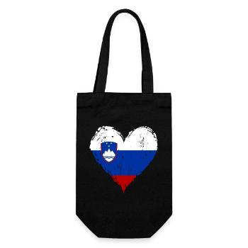 Slowenien Herzflagge Grunge - Geschenkbeutel für Flaschen - Schwarz - Vorne
