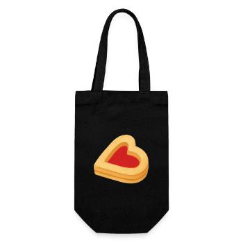 Keksherz - Geschenkbeutel für Flaschen - Schwarz - Vorne