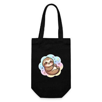 Pastell Sloth Kuscheldesign - Geschenkbeutel für Flaschen - Schwarz - Vorne
