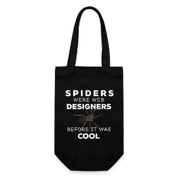 Spiders were web designers - Spinne Nerd Spruch - Geschenkbeutel für Flaschen - Schwarz - Vorne