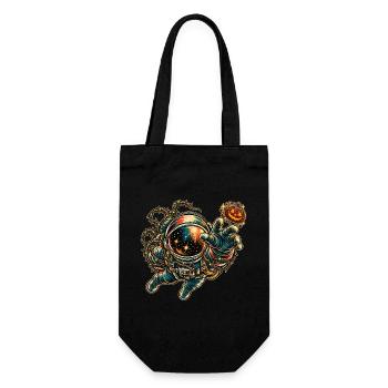 KOSMISCHER ROCKER | Kosmischer Kürbiskeks - Geschenkbeutel für Flaschen - Schwarz - Vorne