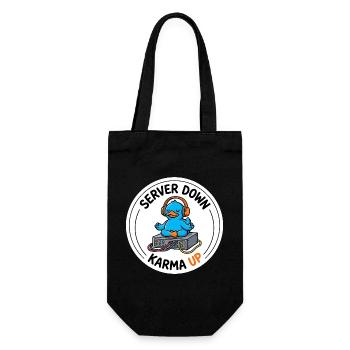 Server down Karma up IT Admin Gelassenheit T-Shirt - Geschenkbeutel für Flaschen - Schwarz - Vorne
