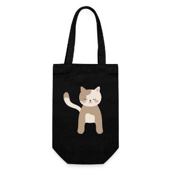 Gemütliche Calico-Traumkatze - Geschenkbeutel für Flaschen - Schwarz - Vorne