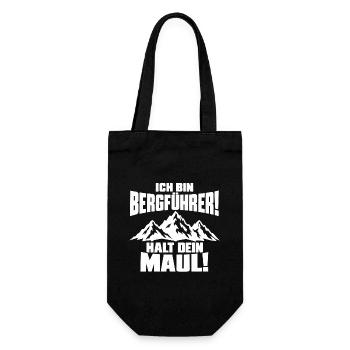 Ich bin Bergführer - weiss - Geschenkbeutel für Flaschen - Schwarz - Vorne