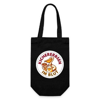 Kichererbsen im Blut Falafel Foodtruck T-Shirt - Geschenkbeutel für Flaschen - Schwarz - Vorne